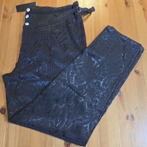 Vatpave Black On Black Patterned Pants Size 20